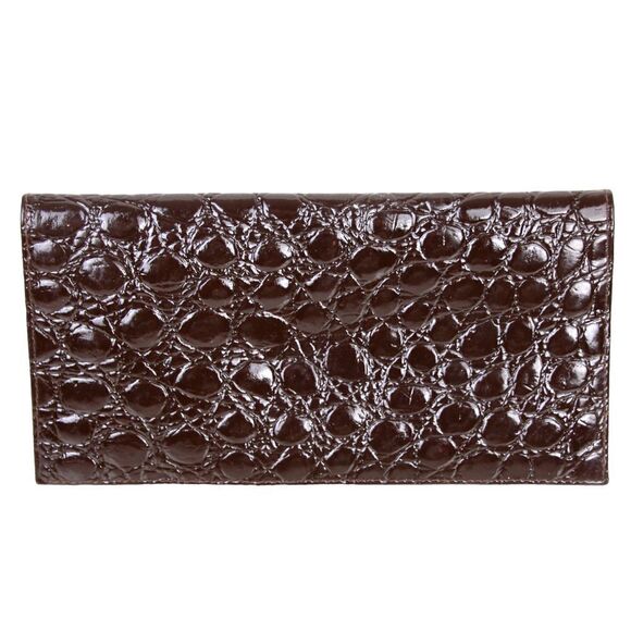 Marina Di Carrara PATENT BROWN GENUINE LEATHER ID CARD BILL BIFOLD WALLET PURSE - Picture 2 of 8